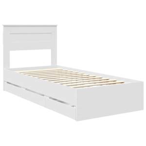 Rám postele se zásuvkou Bílá 100 x 200 cm Inženýrské dřevo - obrázek 4
