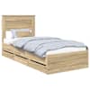 vidaXL Voodi raam sahtliga peaga Sonoma tamm 90 x 200 cm Inseneripuit