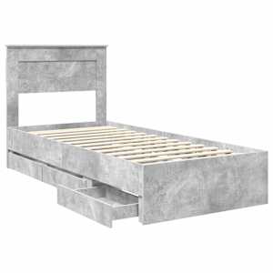 Rám postele s čelo Betonově šedá 90 x 200 cm Inženýrské dřevo - obrázek 5