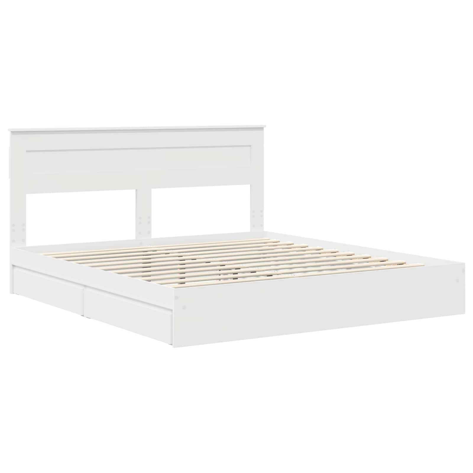 Opslag bed met hoofdeinde Wit 180 x 200 cm Bewerkt hout | luizaXL | Dé meubelwinkel voor elk interieur Opslag bed met hoofdeinde Wit 180 x 200 cm Bewerkt hout - Afbeelding 4