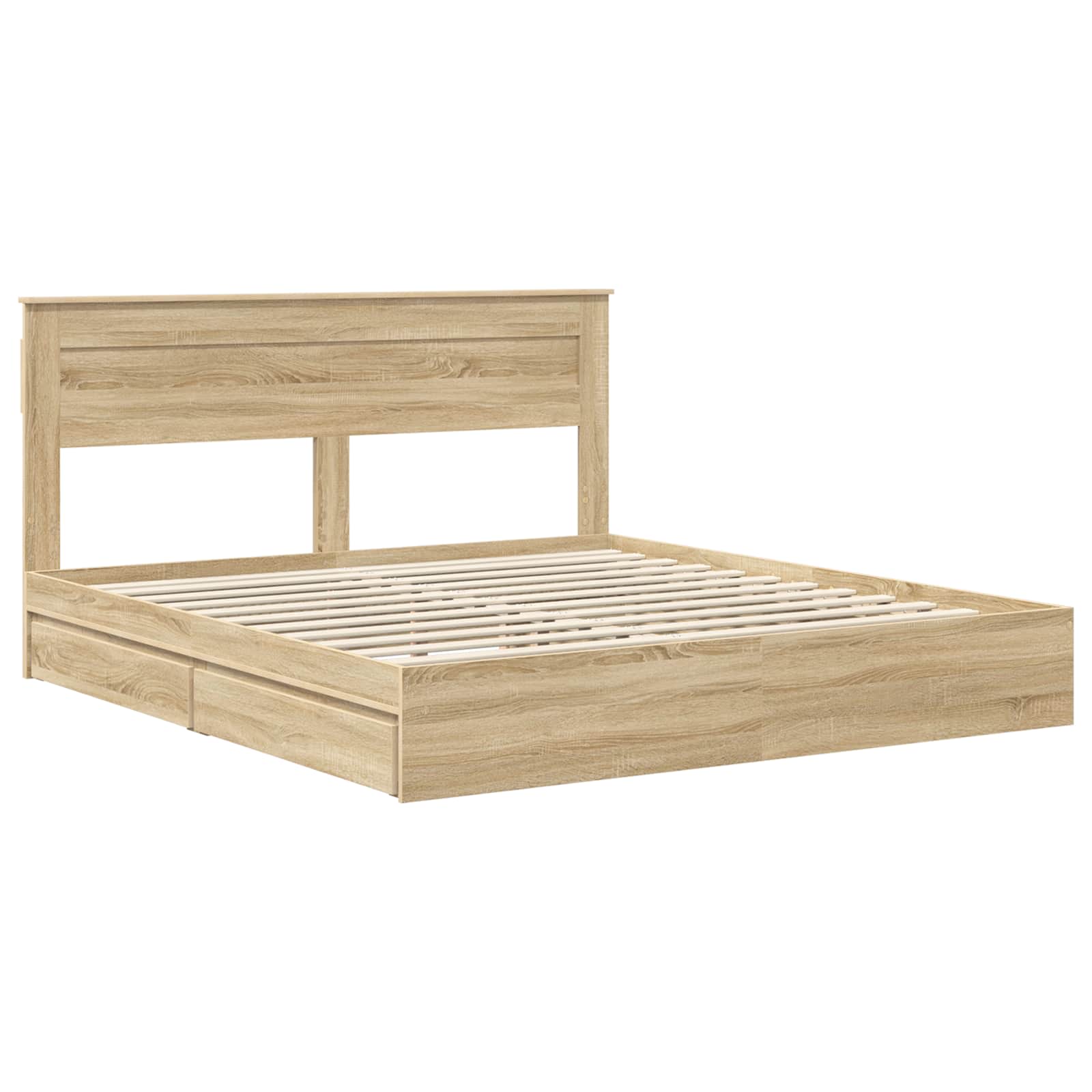 Opslag bed met lade Sonoma Eiken 180 x 200 cm Bewerkt hout | luizaXL | Dé meubelwinkel voor elk interieur Opslag bed met lade Sonoma Eiken 180 x 200 cm Bewerkt hout - Afbeelding 4