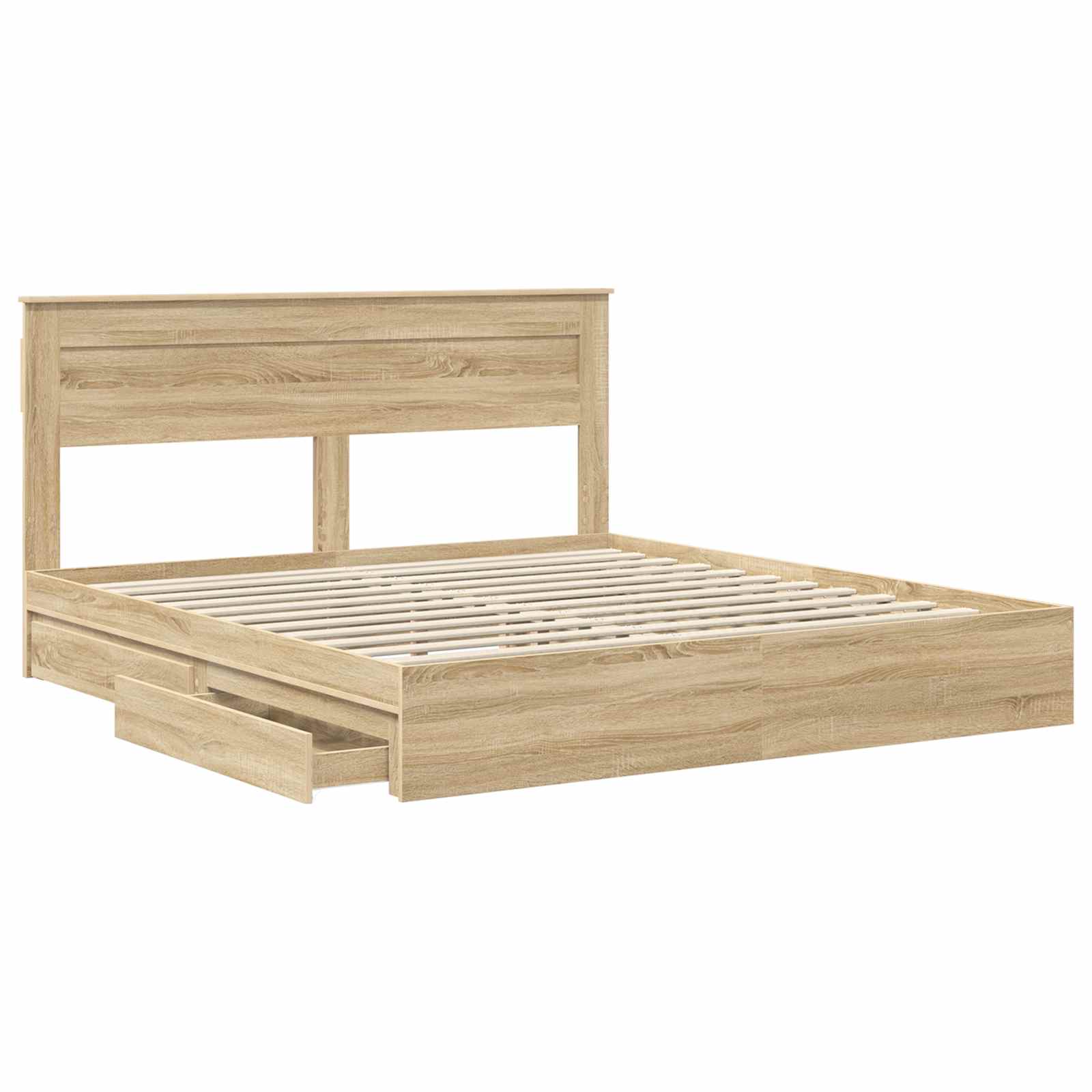 Opslag bed met lade Sonoma Eiken 180 x 200 cm Bewerkt hout | luizaXL | Dé meubelwinkel voor elk interieur Opslag bed met lade Sonoma Eiken 180 x 200 cm Bewerkt hout - Afbeelding 5