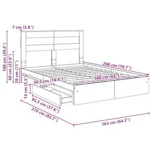 Postel s úložným prostorem Bílá 160 x 200 cm kompozitní dřevo - obrázek 14