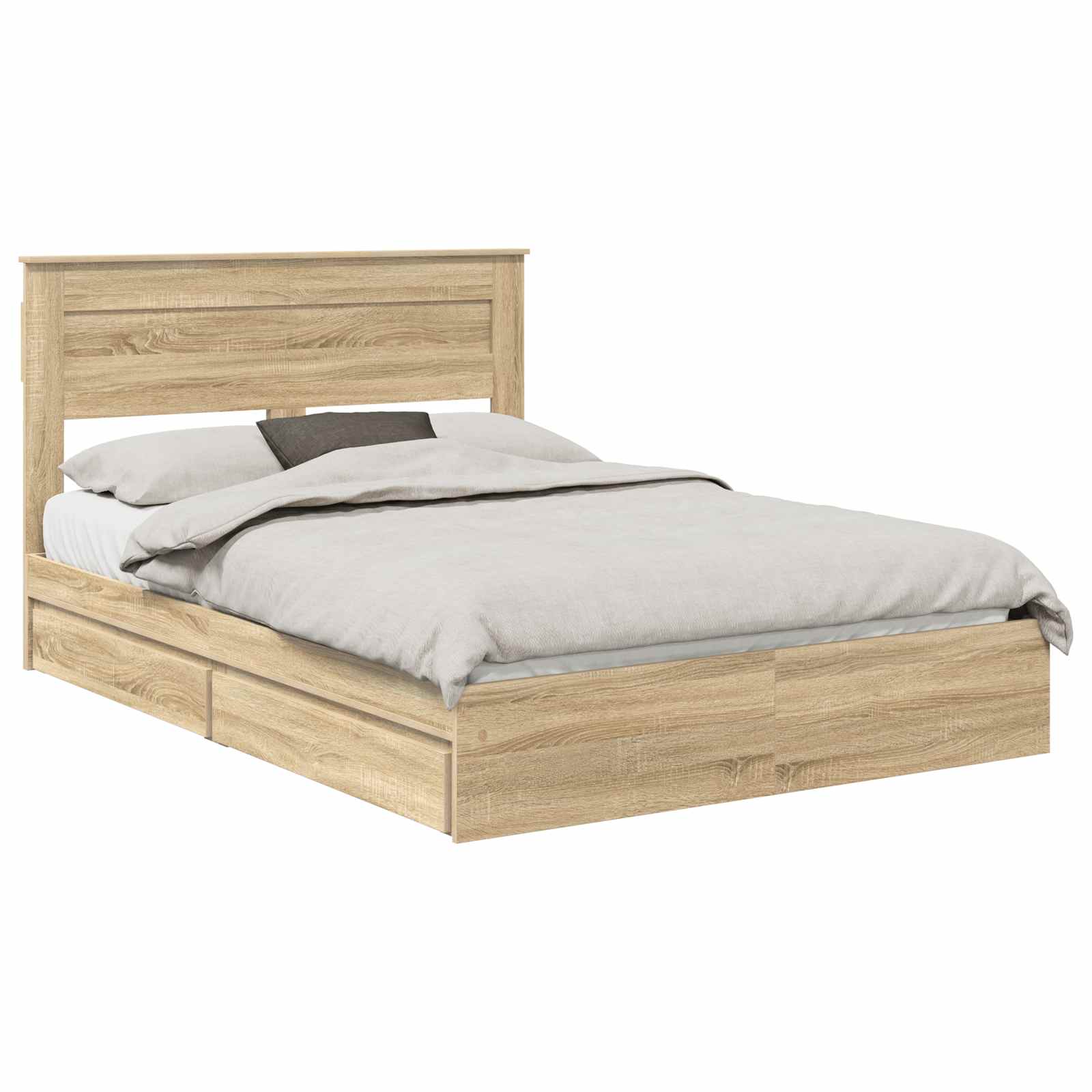 Opslag bed met lade Sonoma Eiken 160 x 200 cm Bewerkt hout | luizaXL | Dé meubelwinkel voor elk interieur Opslag bed met lade Sonoma Eiken 160 x 200 cm Bewerkt hout - Afbeelding 2