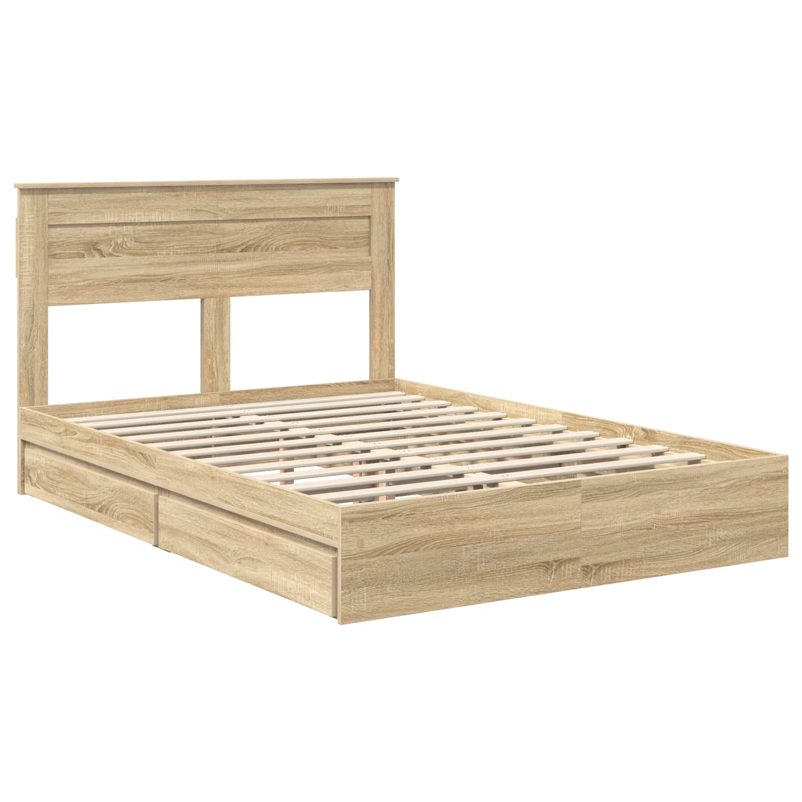 Opslag bed met lade Sonoma Eiken 160 x 200 cm Bewerkt hout | luizaXL | Dé meubelwinkel voor elk interieur Opslag bed met lade Sonoma Eiken 160 x 200 cm Bewerkt hout - Afbeelding 4