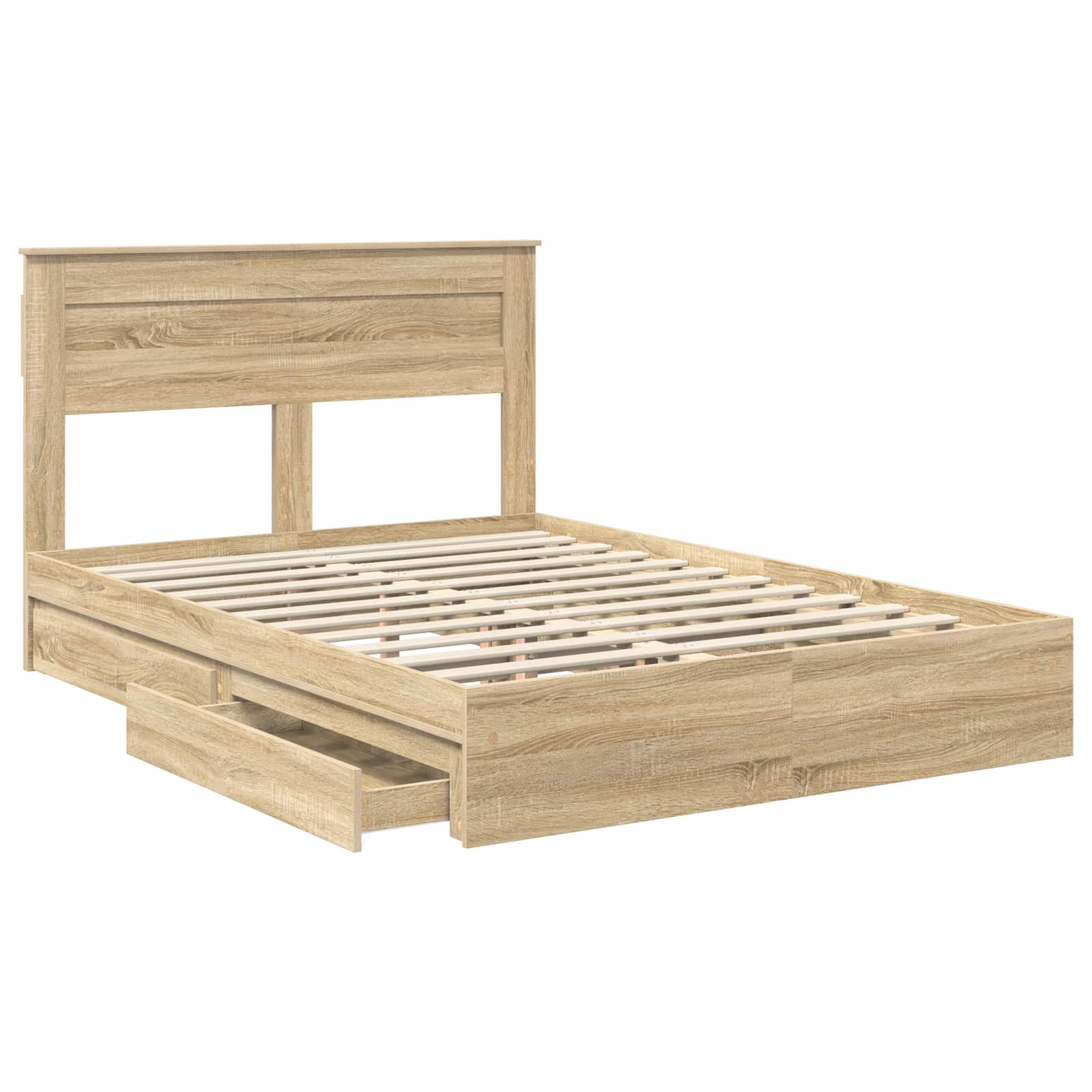 Opslag bed met lade Sonoma Eiken 160 x 200 cm Bewerkt hout | luizaXL | Dé meubelwinkel voor elk interieur Opslag bed met lade Sonoma Eiken 160 x 200 cm Bewerkt hout - Afbeelding 5