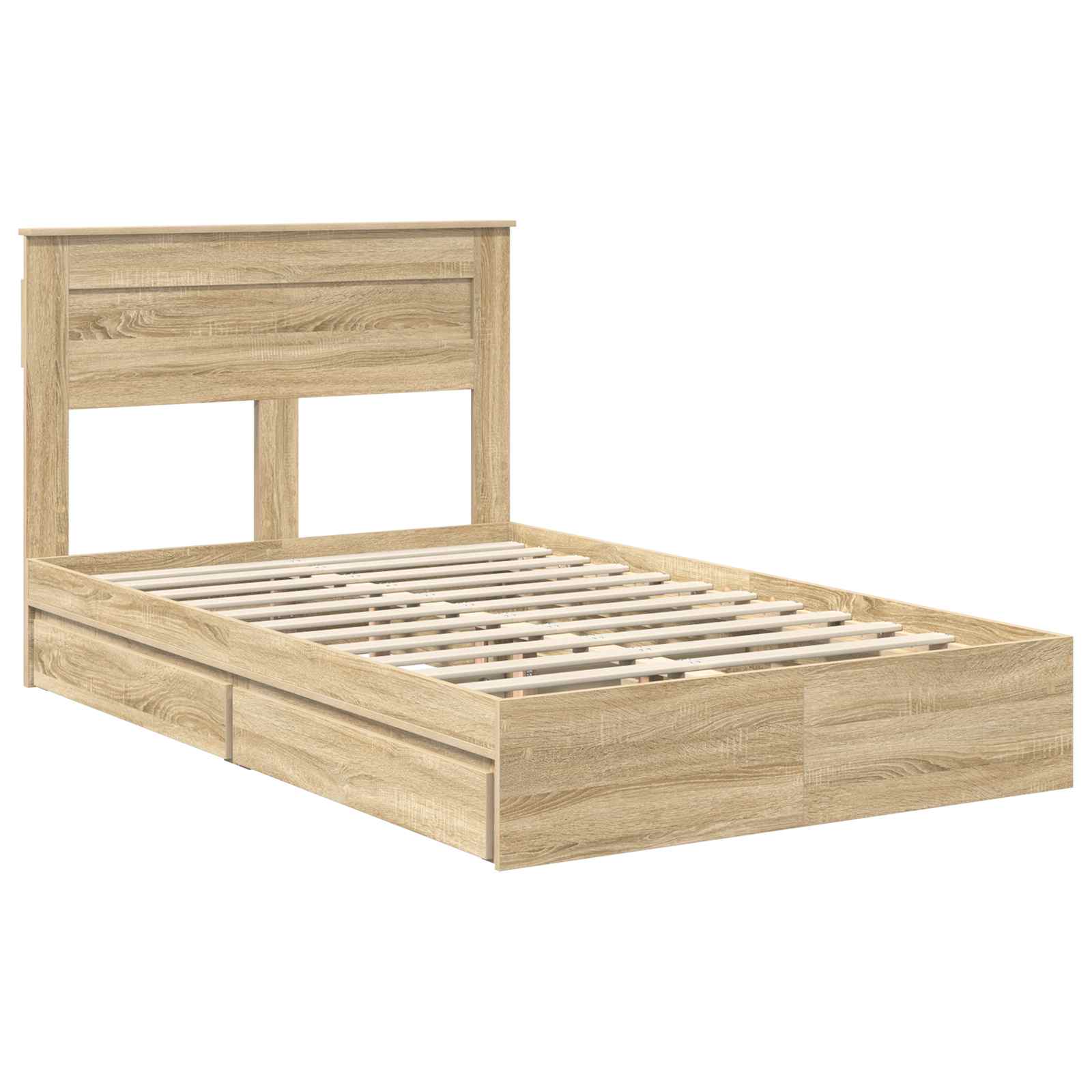 Opslag bed met lade Sonoma Eiken 135 x 190 cm Bewerkt hout | luizaXL | Dé meubelwinkel voor elk interieur Opslag bed met lade Sonoma Eiken 135 x 190 cm Bewerkt hout - Afbeelding 4