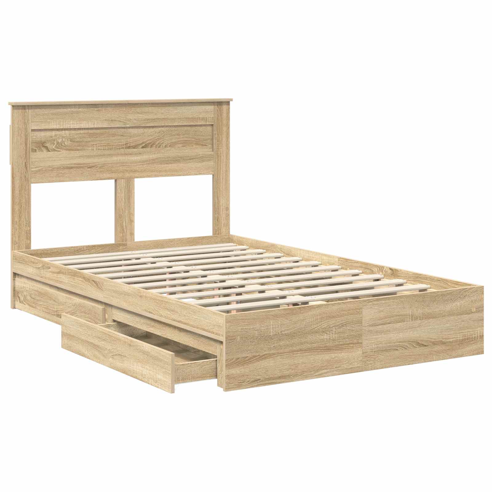 Opslag bed met lade Sonoma Eiken 135 x 190 cm Bewerkt hout | luizaXL | Dé meubelwinkel voor elk interieur Opslag bed met lade Sonoma Eiken 135 x 190 cm Bewerkt hout - Afbeelding 5