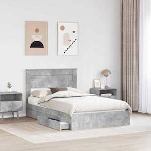 Postel s úložným prostorem s čelo Betonově šedá 135 x 190 cm - obrázek 3