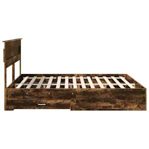 Rám postele s čelo Kouřový dub 200 x 200 cm kompozitní dřevo - obrázek 9