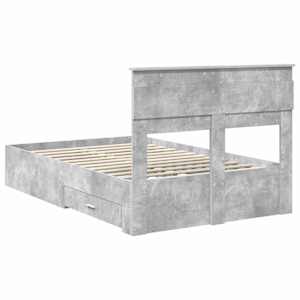 Rám postele s čelo Betonově šedá 135 x 190 cm kompozitní dřevo - obrázek 10