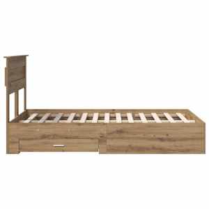 Rám postele s čelo Artisanový dub 135 x 190 cm kompozitní dřevo - obrázek 9