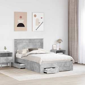 Rám postele s čelo Betonově šedá 120 x 200 cm kompozitní dřevo - obrázek 3