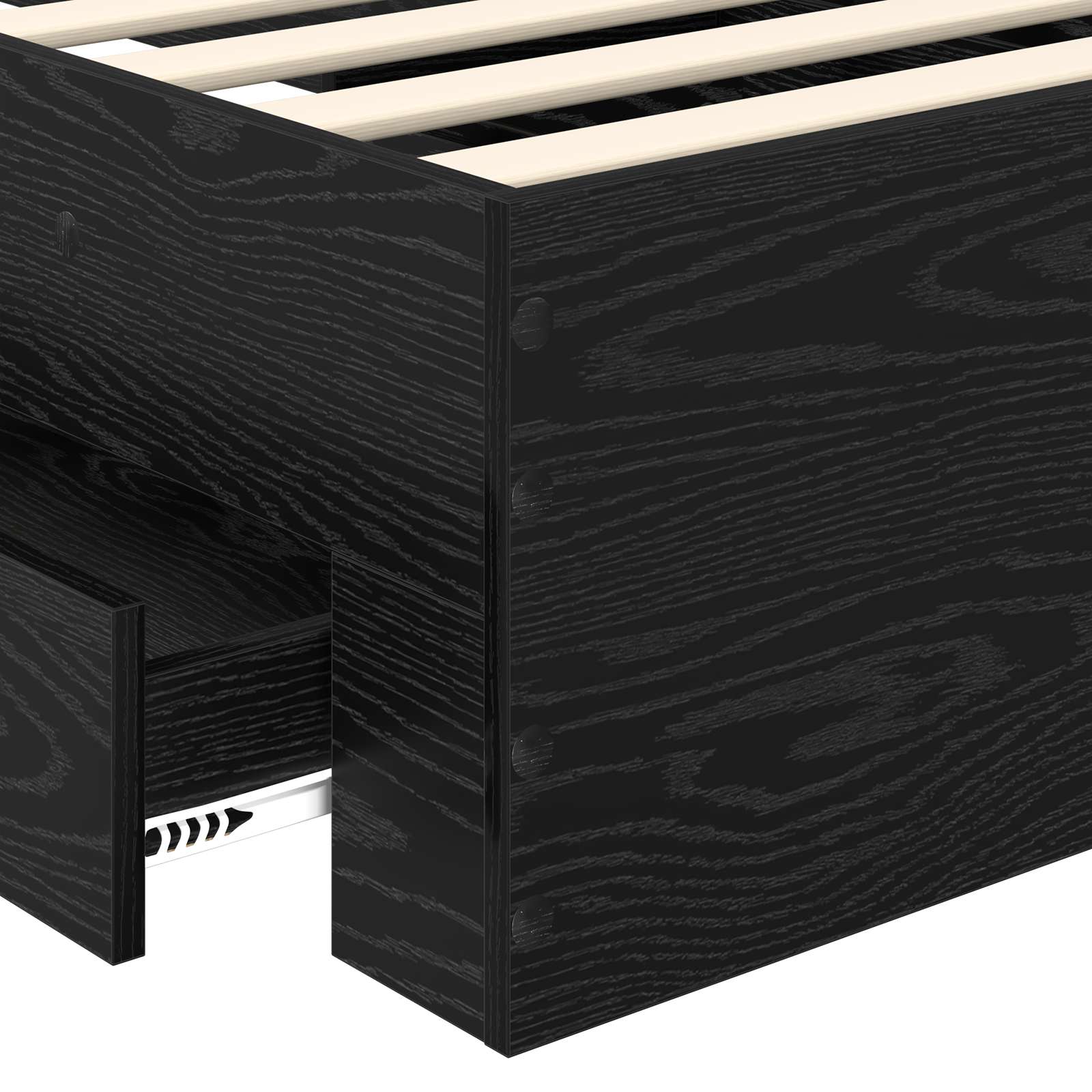 Sängyn runko päätyllä Musta tammi. 100 x 200 cm Tekninen puu - Image 10