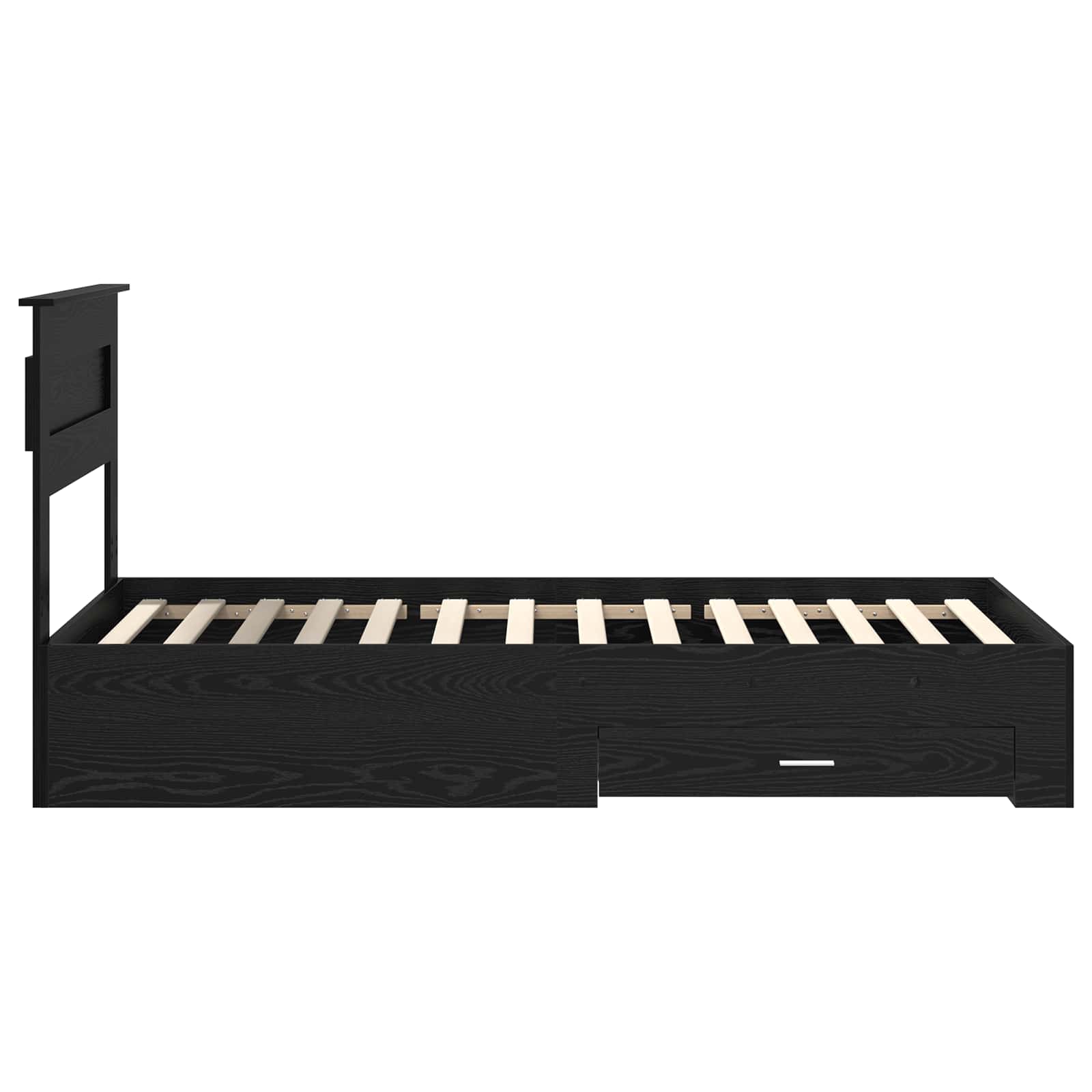Sängyn runko päätyllä Musta tammi. 100 x 200 cm Tekninen puu - Image 8