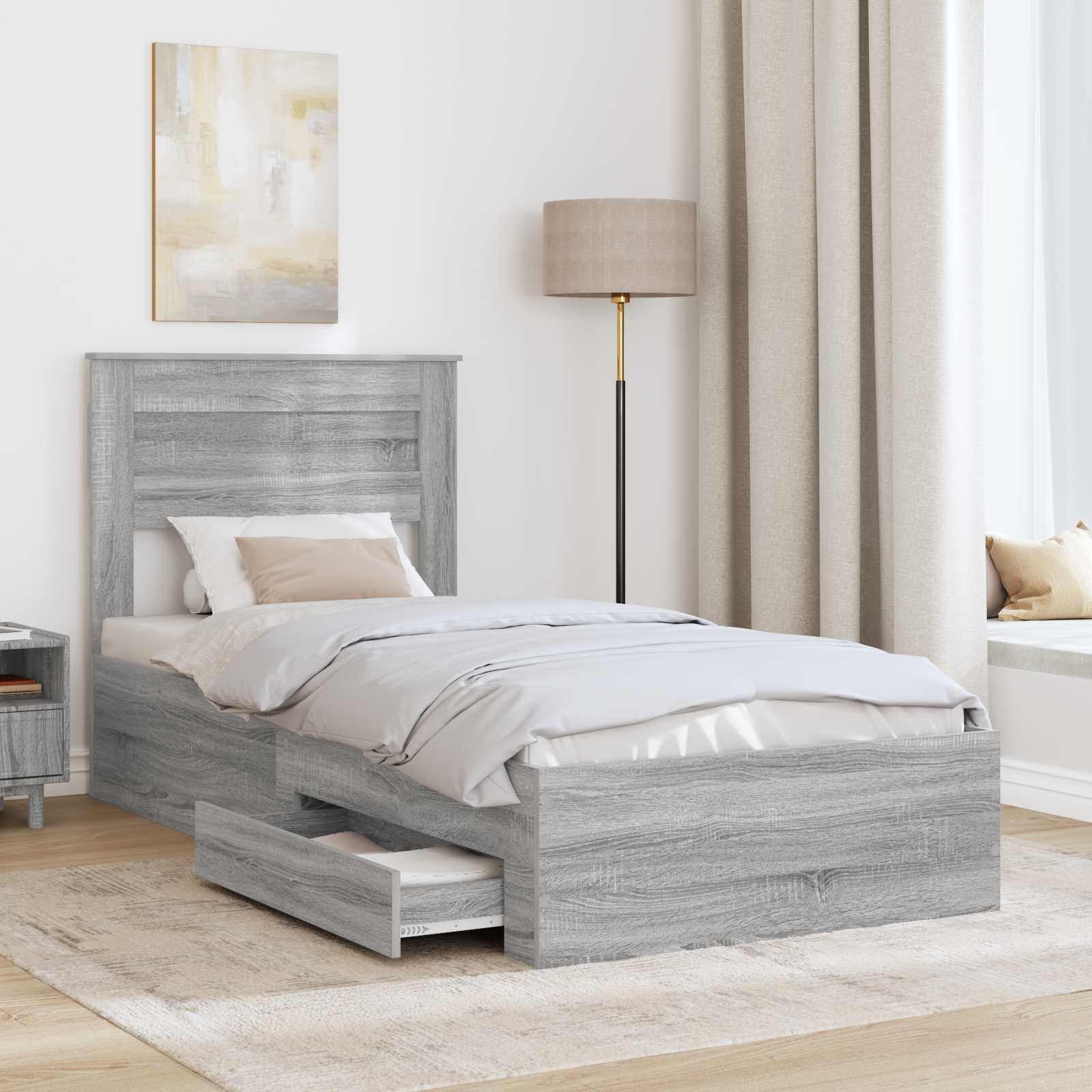 Voodi raam peaga sahtliga Hall Sonoma 100 x 200 cm Tehispuit 164 Kõik vajalik sinu aeda ja koju! Voodi raam peaga sahtliga Hall Sonoma 100 x 200 cm Tehispuit - Image 3