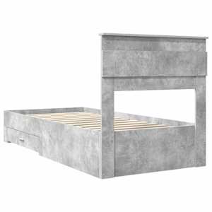 Rám postele se zásuvkou Betonově šedá a stříbrná 75 x 190 cm - obrázek 9