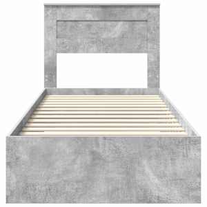 Rám postele se zásuvkou Betonově šedá a stříbrná 75 x 190 cm - obrázek 7