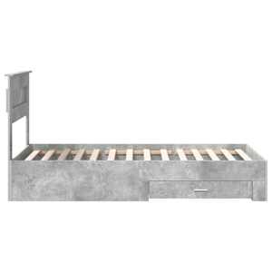 Rám postele se zásuvkou Betonově šedá a stříbrná 75 x 190 cm - obrázek 8