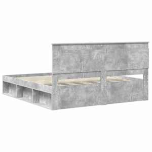 Rám postele s čelo Beton 200 x 200 cm Masivní borové dřevo - obrázek 9