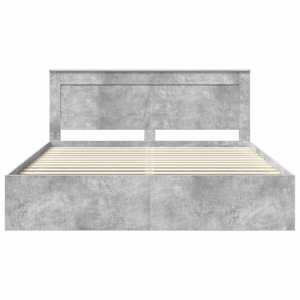 Rám postele s čelo Beton 200 x 200 cm Masivní borové dřevo - obrázek 7