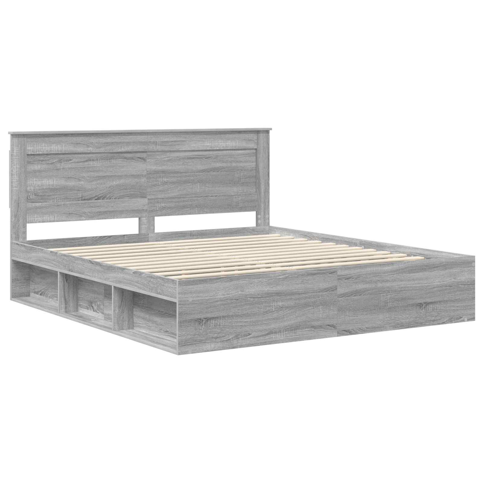 Bedframe Grijs Sonoma 200 x 200 cm Massief grenenhout image 4