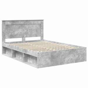 Rám postele Betonově šedá 150 x 200 cm Masivní borové dřevo - obrázek 4
