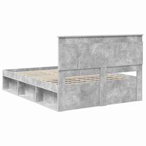 Rám postele Betonově šedá 150 x 200 cm Masivní borové dřevo - obrázek 9
