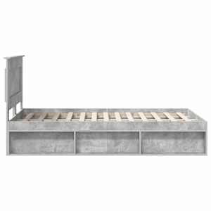 Rám postele Betonově šedá 135 x 190 cm Masivní borové dřevo - obrázek 8