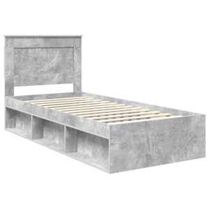 Rám postele Betonově šedá 90 x 190 cm Masivní borové dřevo - obrázek 4