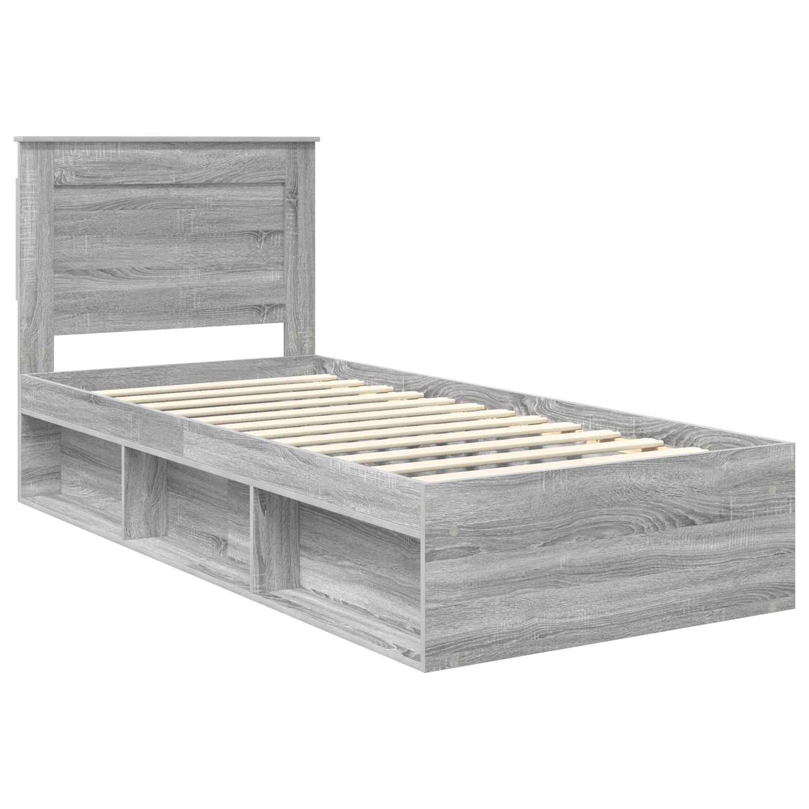 Bedframe met lade Grijs Sonoma 90 x 200 cm Massief grenenhout image 4