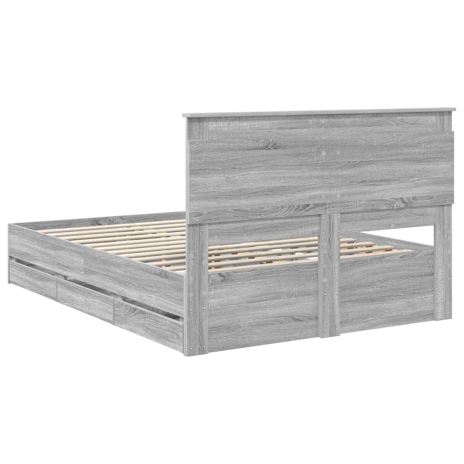 Konstrukcija postelje s predalom Siva Sonoma 140 x 190 cm - slika 10