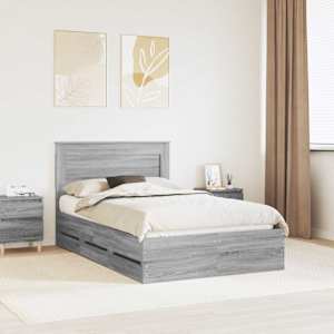 Konstrukcija postelje s predalom Siva Sonoma 120 x 190 cm