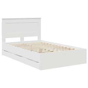 Rám postele se zásuvkou Bílá 120 x 200 cm Inženýrské dřevo - obrázek 4