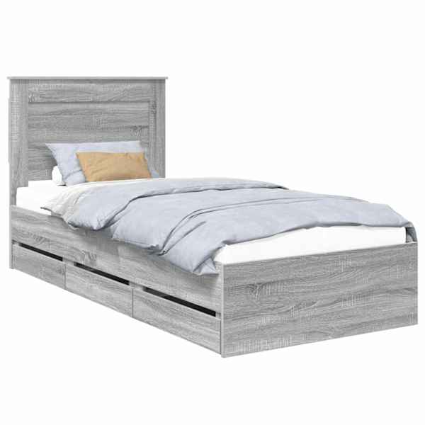 vidaXL Voodi raam sahtliga peaga Hall Sonoma 100 x 200 cm Inseneripuit