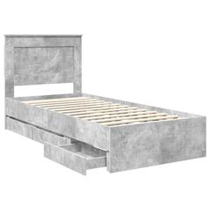 Rám postele s čelo Betonově šedá 90 x 200 cm Inženýrské dřevo - obrázek 5