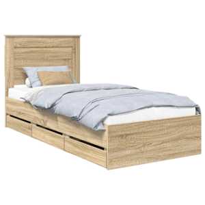Rám postele se zásuvkou Sonoma dub 75 x 190 cm Inženýrské dřevo - obrázek 2