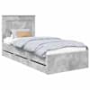vidaXL Voodi raam sahtliga peaga Betoonhall 75 x 190 cm Inseneripuit