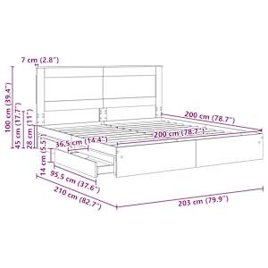 Postel s úložným prostorem s čelo Betonově šedá 200 x 200 cm - obrázek 14