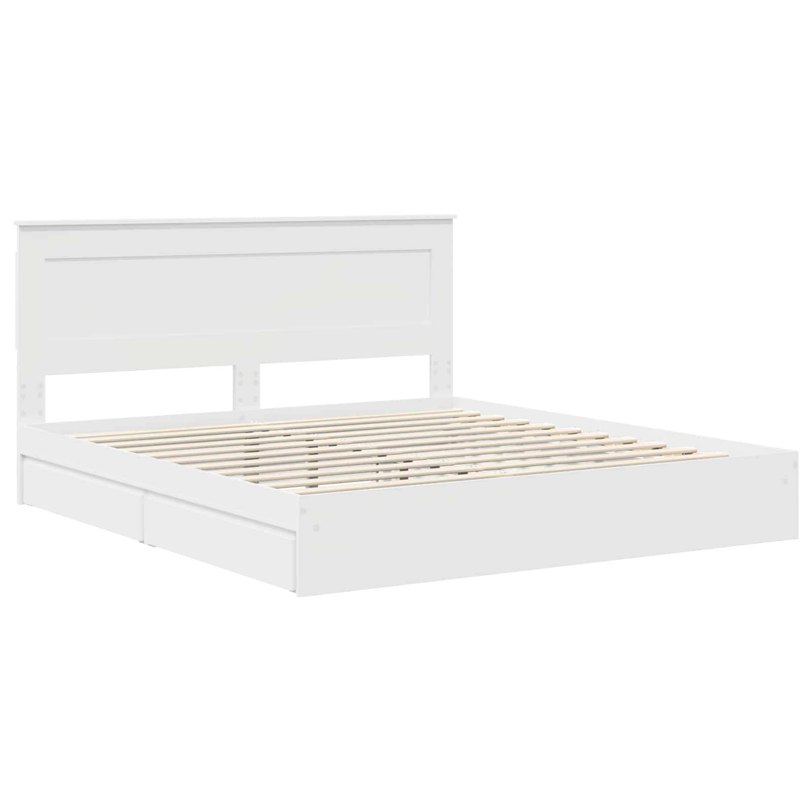 Opslag bed met hoofdeinde Wit 180 x 200 cm Bewerkt hout | luizaXL | Dé meubelwinkel voor elk interieur Opslag bed met hoofdeinde Wit 180 x 200 cm Bewerkt hout - Afbeelding 4