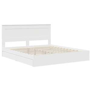Postel s úložným prostorem Bílá 180 x 200 cm kompozitní dřevo - obrázek 4