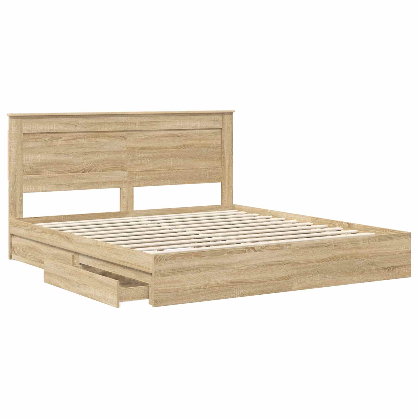 Opslag bed met lade Sonoma Eiken 180 x 200 cm Bewerkt hout | luizaXL | Dé meubelwinkel voor elk interieur Opslag bed met lade Sonoma Eiken 180 x 200 cm Bewerkt hout - Afbeelding 5