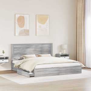 Postel s úložným prostorem s čelo Šedá Sonoma 180 x 200 cm - obrázek 3