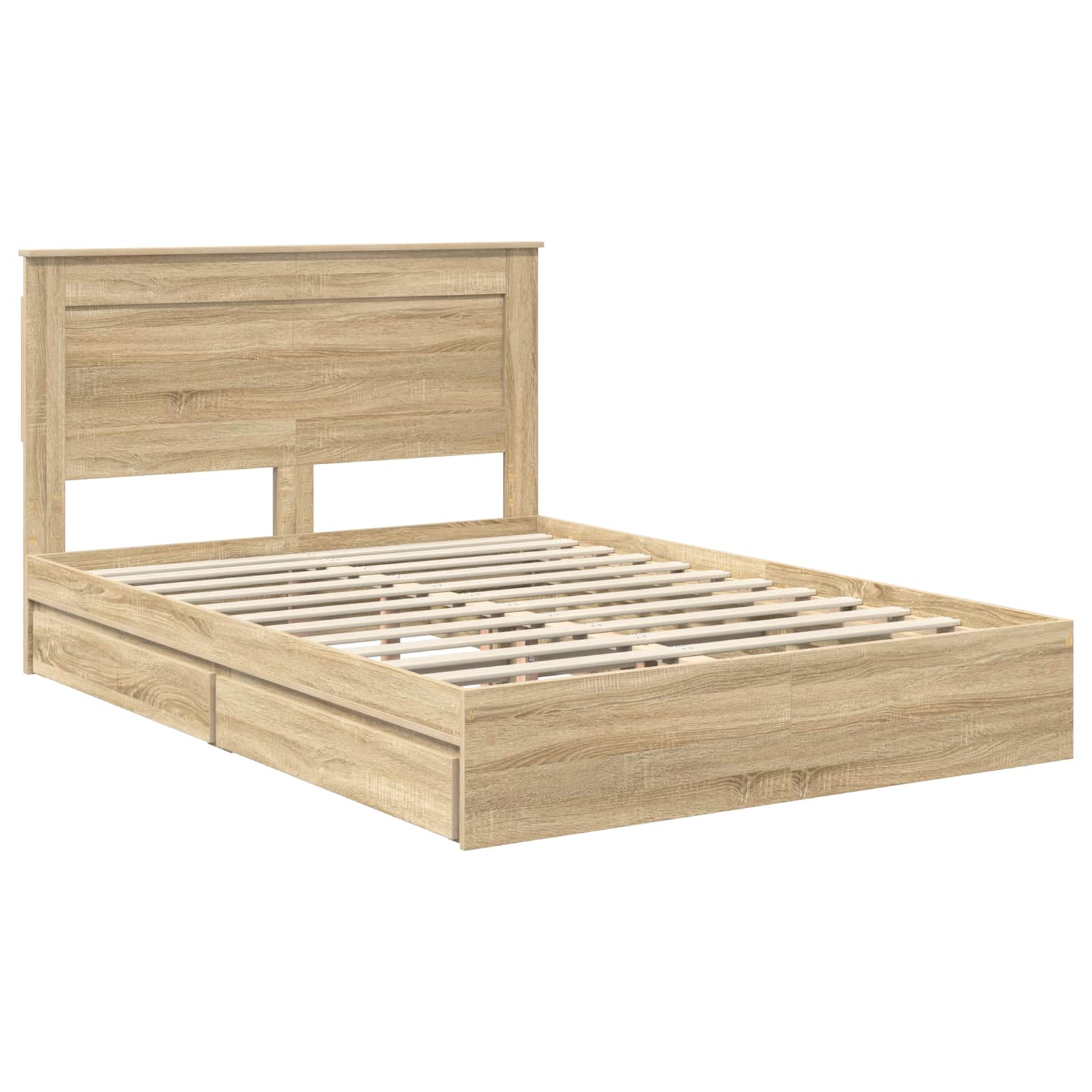 Opslag bed met lade Sonoma Eiken 160 x 200 cm Bewerkt hout | luizaXL | Dé meubelwinkel voor elk interieur Opslag bed met lade Sonoma Eiken 160 x 200 cm Bewerkt hout - Afbeelding 4