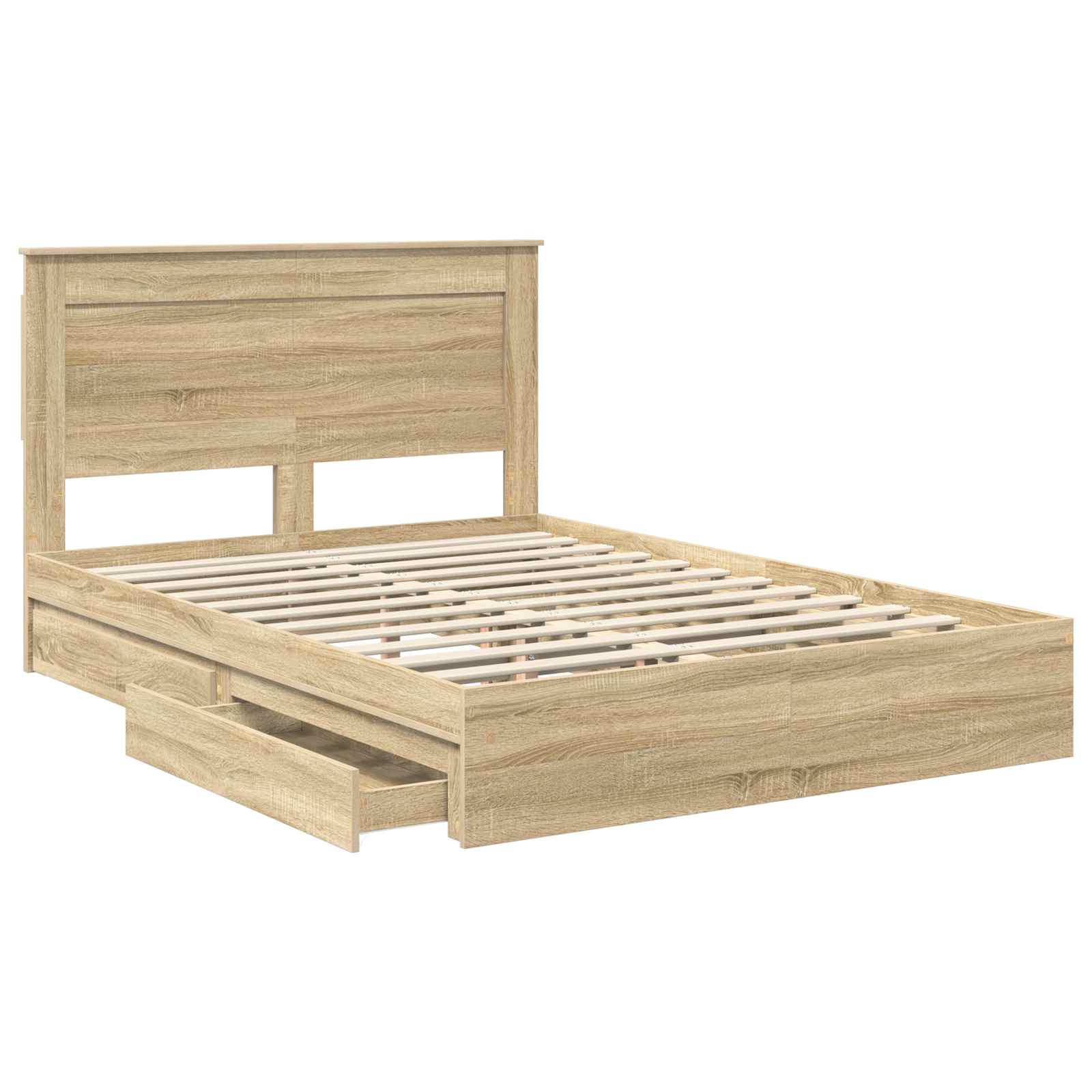 Opslag bed met lade Sonoma Eiken 160 x 200 cm Bewerkt hout | luizaXL | Dé meubelwinkel voor elk interieur Opslag bed met lade Sonoma Eiken 160 x 200 cm Bewerkt hout - Afbeelding 5
