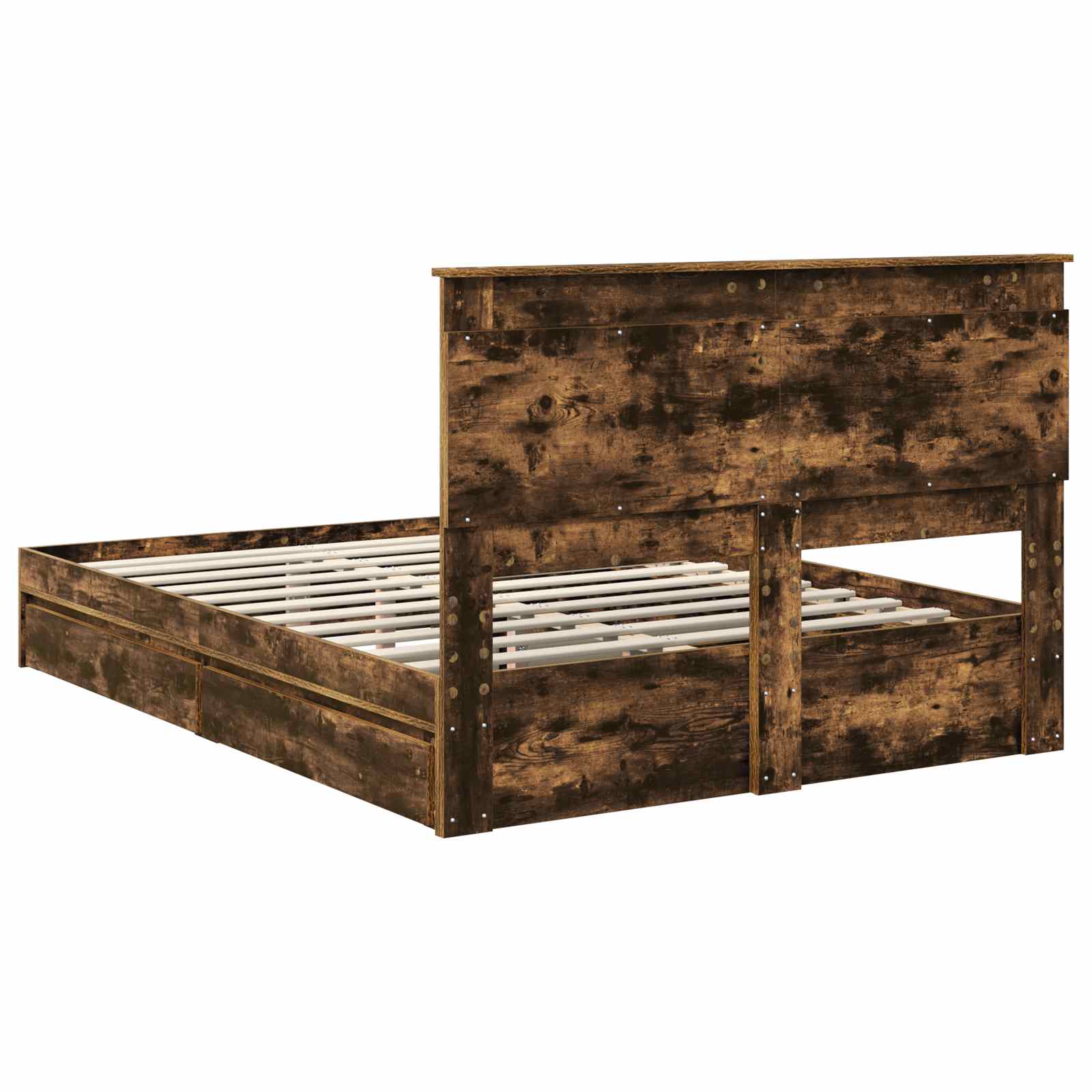 Opslag bed met lade Gerookt eiken 160 x 200 cm Bewerkt hout | luizaXL | Dé meubelwinkel voor elk interieur Opslag bed met lade Gerookt eiken 160 x 200 cm Bewerkt hout - Afbeelding 10