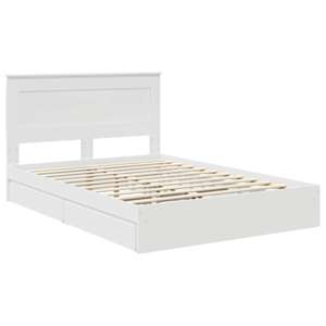 Postel s úložným prostorem Bílá 150 x 200 cm kompozitní dřevo - obrázek 4