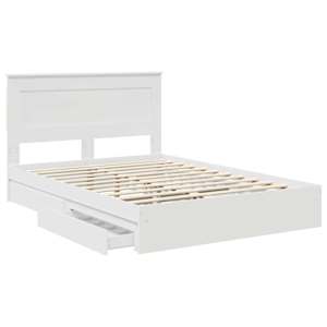 Postel s úložným prostorem Bílá 150 x 200 cm kompozitní dřevo - obrázek 5