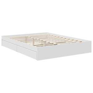 Postel s úložným prostorem Bílá 150 x 200 cm kompozitní dřevo - obrázek 6