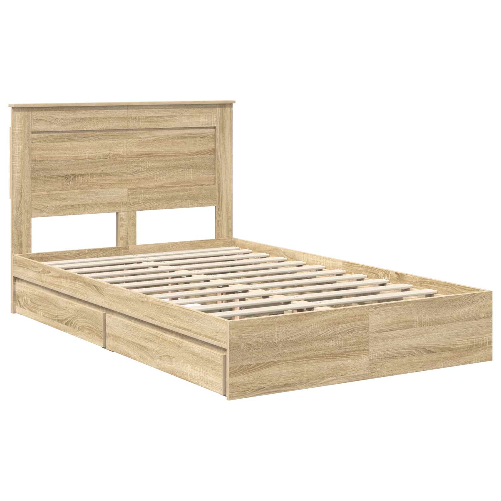 Opslag bed met lade Sonoma Eiken 135 x 190 cm Bewerkt hout | luizaXL | Dé meubelwinkel voor elk interieur Opslag bed met lade Sonoma Eiken 135 x 190 cm Bewerkt hout - Afbeelding 4